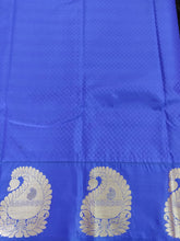 Charger l&#39;image dans la galerie, Orangish Red Blue Border Kanchi Blend Kanjivaram Silk Saree Kanchi07-Anvi Creations-Kanchi Blend Saree,Kanjivaram Saree