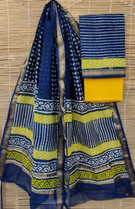 Exclusive Blue Yellow Maheshwari Silk Salwar Kameez Dress Material MB05-Anvi Creations-Maheshwari Silk Suit