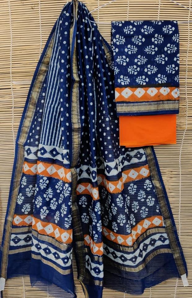 Exclusive Blue Maheshwari Silk Salwar Kameez Dress Material MB09-Anvi Creations-Maheshwari Silk Suit