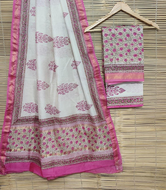 Exclusive Pink Maheshwari Silk Salwar Kameez Dress Material MB14 - Ethnic's By Anvi Creations