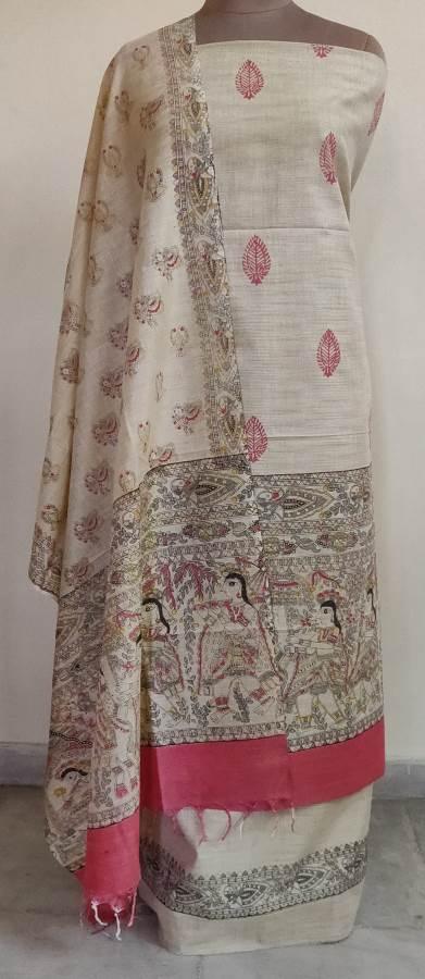 Off White Madhubani Print Cotton Suit MD23 - Ethnic's By Anvi Creations
