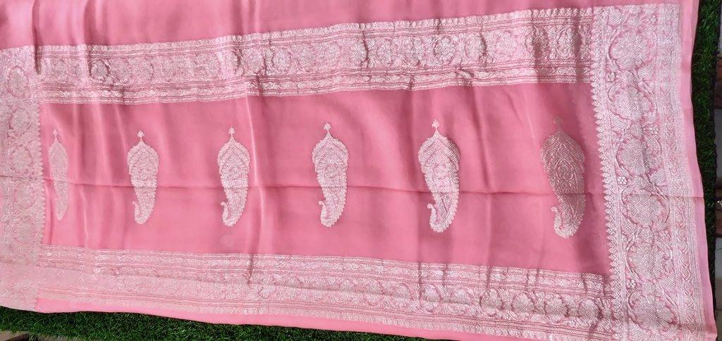 Buy Khaddi Chiffon Saree - Pure Banarasi Khaddi Chiffon Sarees – tagged  