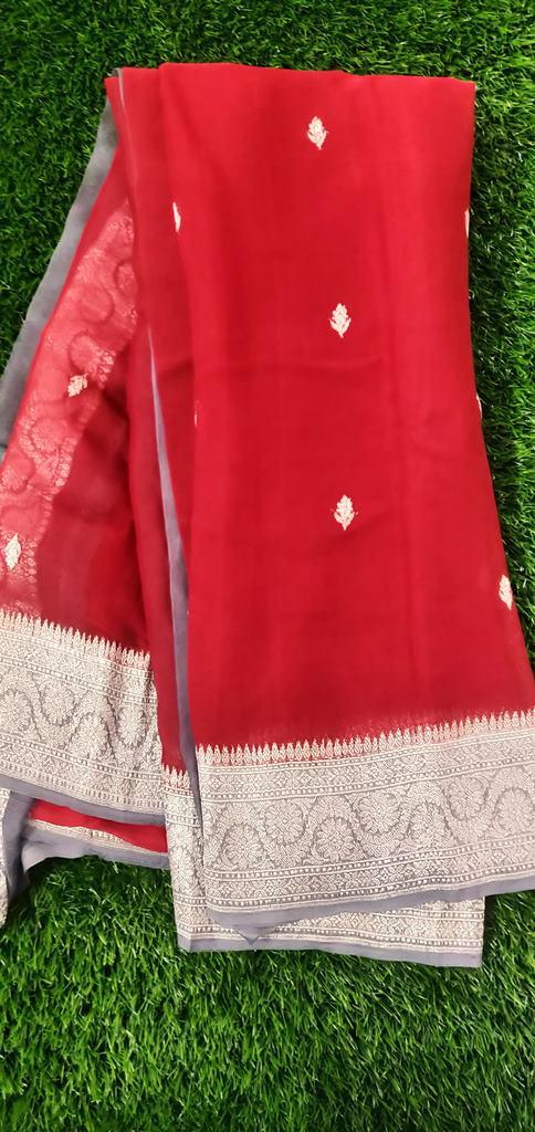 Buy Khaddi Chiffon Banarasi Saree Online at the Best Price – thecotlin