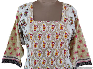 Designer White Semi Stitched Kurti Kurta Embroidered MS4B-Anvi Creations-Pakistani Kurti