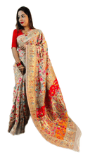 Load image into Gallery viewer, Off White Kashmiri Zari Woven Modal Silk Saree - Ethnic&#39;s By Anvi Creations