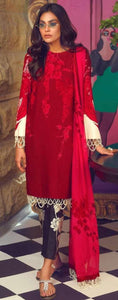 Designer Pakistani Replica Muzlin Red Cambric Cotton Dress Material M1003-Anvi Creations-Dress Material