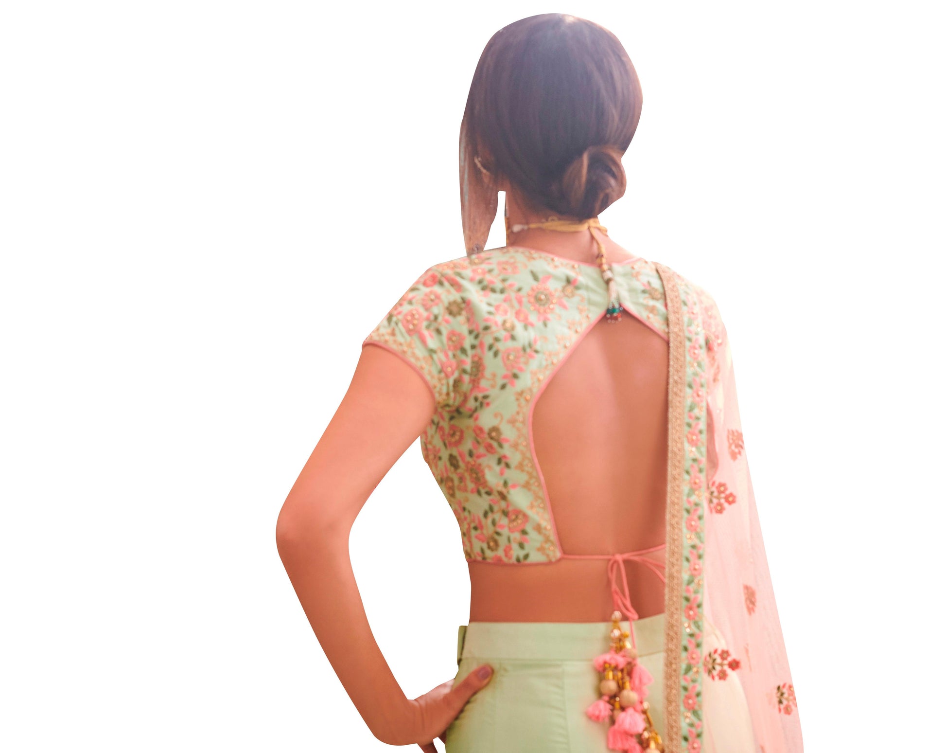 Designer Peach Semi Stitched Satin Silk Lehenga Choli Dupatta 4151-Anvi Creations-Lehenga Choli