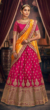 Load image into Gallery viewer, Semi Stitched Magenta Handloom Silk Bridal Partywear Lehenga Choli NAK5161 - Ethnic&#39;s By Anvi Creations