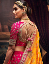 Load image into Gallery viewer, Semi Stitched Magenta Handloom Silk Bridal Partywear Lehenga Choli NAK5161 - Ethnic&#39;s By Anvi Creations