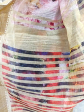 Charger l&#39;image dans la galerie, Designer Off white Floral Printed Linen Silk Saree ND03-Anvi Creations-Handloom saree