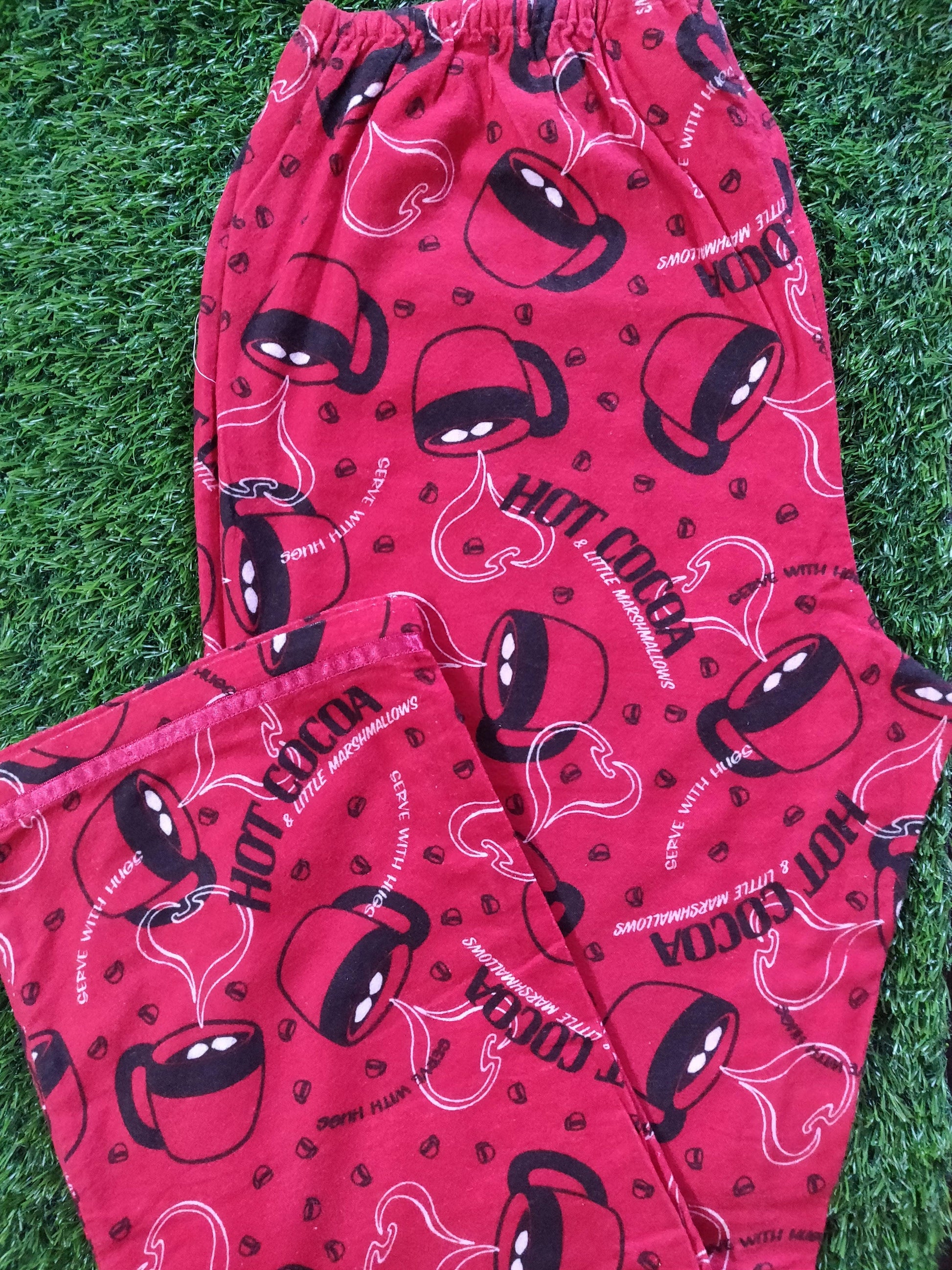 Red Winter Wear Flannel Lounge Pant Pajama PJ02 - Ethnic's By Anvi Creations