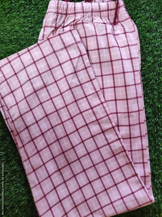 Pink Guff Cotton Lounge Pant Pajama PJ06 - Ethnic's By Anvi Creations