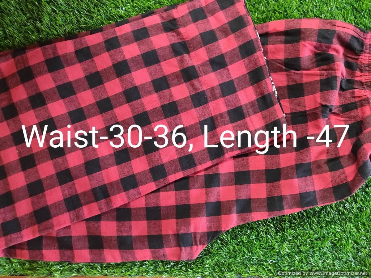 Red Guff Cotton Lounge Pant Pajama PJ08 - Ethnic's By Anvi Creations