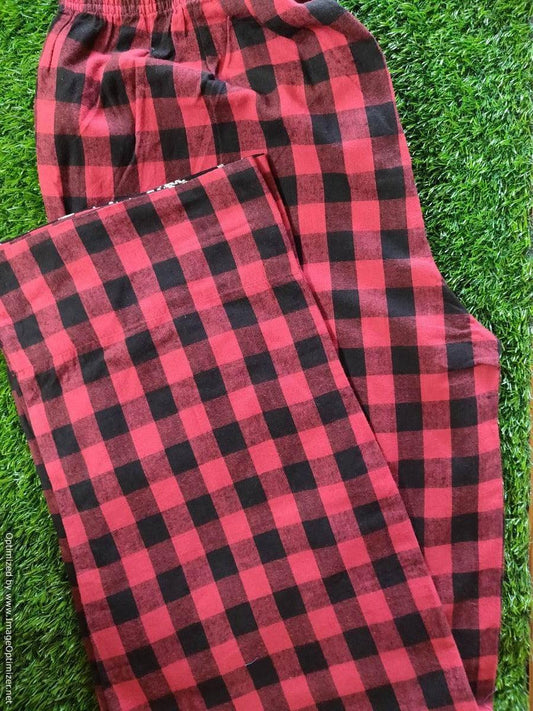 Red Guff Cotton Lounge Pant Pajama PJ08 - Ethnic's By Anvi Creations