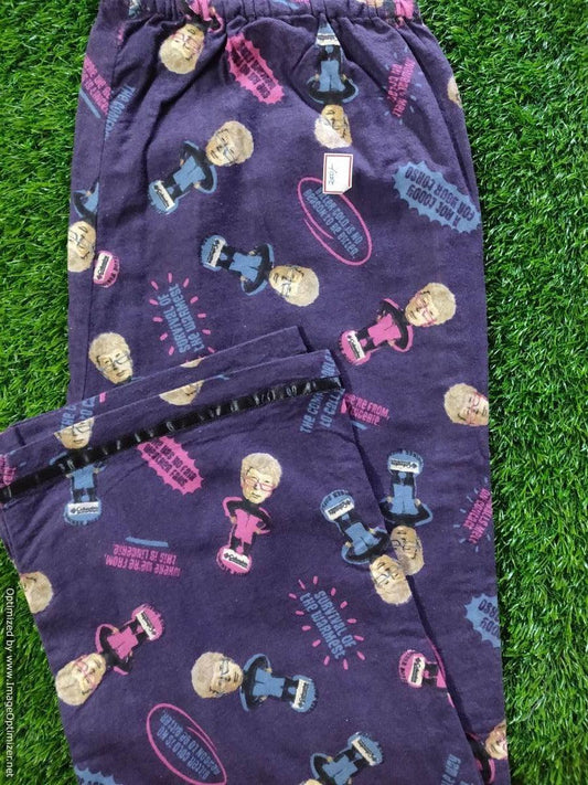 Purple Guff Cotton Lounge Pant Pajama PJ09 - Ethnic's By Anvi Creations