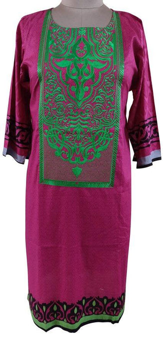 Semi Stitched Pink Pakistani Embroidered Kurti Kurta PK07-Anvi Creations-Pakistani Kurti