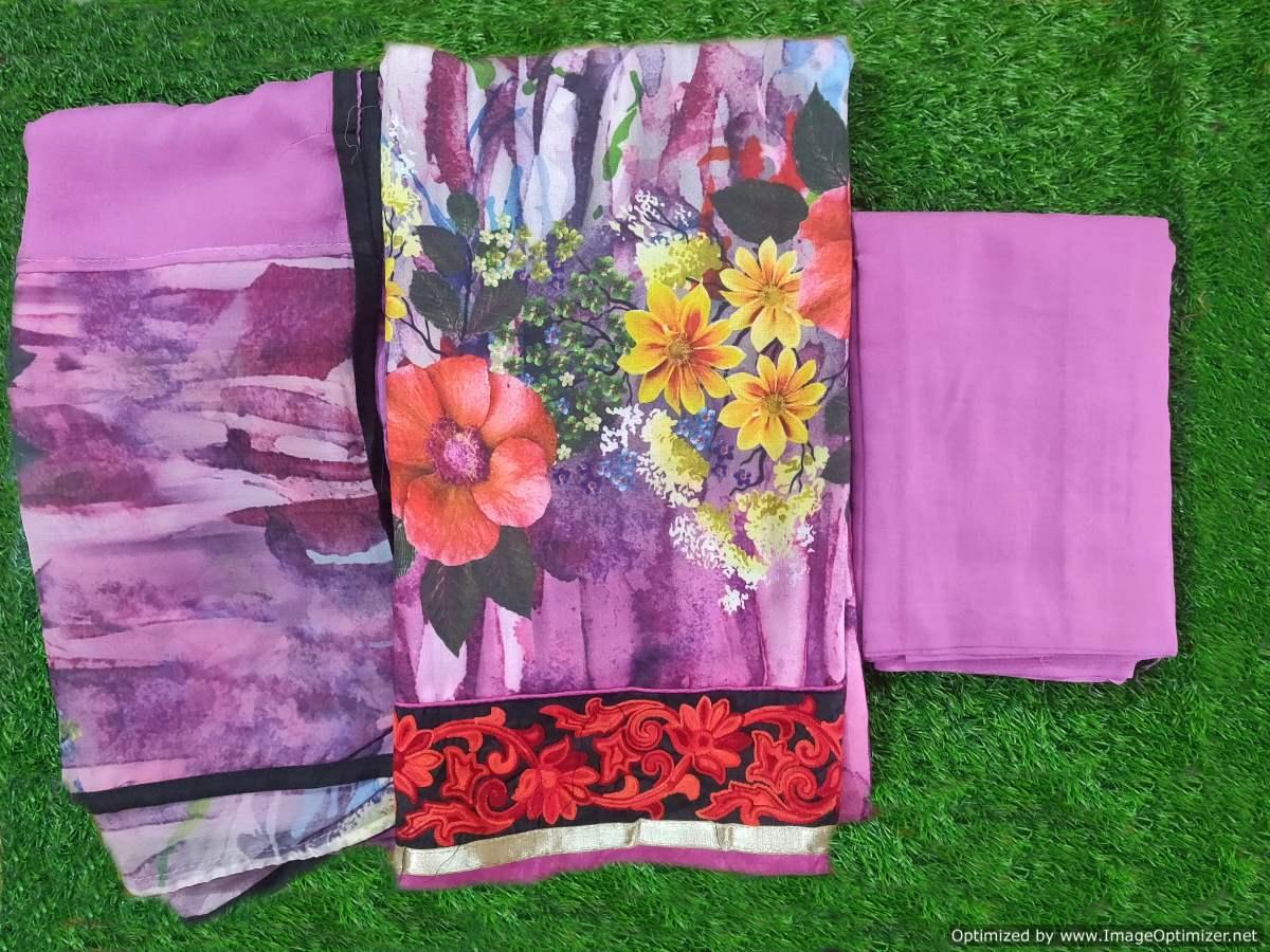 Purplish Pink Pashmina Embroidered Dress Material PHM10A-Anvi Creations-Pashmina Dress Material