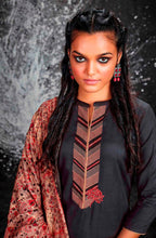 Charger l&#39;image dans la galerie, Black Fine Pashmina with Shawl Dress Material EL09C - Ethnic&#39;s By Anvi Creations
