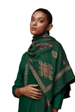Load image into Gallery viewer, Green Fine Pashmina with Shawl Dress Material S1197A - Ethnic&#39;s By Anvi Creations