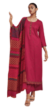 Charger l&#39;image dans la galerie, Pink Fine Pashmina with Shawl Dress Material S1200B - Ethnic&#39;s By Anvi Creations