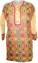 Load image into Gallery viewer, Multi Brown cotton Banarsi jequard Stitched Kurta Dress Size 44 SC511-Anvi Creations-Kurta,Kurti,Top,Tunic