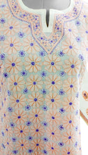 Load image into Gallery viewer, Cream Cotton Chikan work Stitched Kurta Dress Size 42 SC538-Anvi Creations-Kurta,Kurti,Top,Tunic