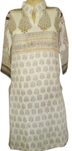 Load image into Gallery viewer, Off White cotton Stitched Kurta Dress Size 36 SC569-Anvi Creations-Kurta,Kurti,Top,Tunic