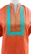 Charger l&#39;image dans la galerie, Orange Tussar silk with lined Stitched Kurta Dress Size 46 SC602-Anvi Creations-Kurta,Kurti,Top,Tunic