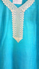Load image into Gallery viewer, Blue Cotton Silk  Stitched Kurta Dress Size 38 SC705-Anvi Creations-Kurta,Kurti,Top,Tunic