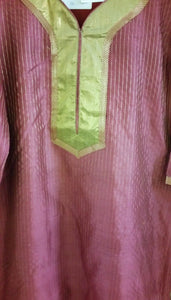 Onion Pink Cotton Silk  Stitched Kurta Dress Size 38 SC713-Anvi Creations-Kurta,Kurti,Top,Tunic