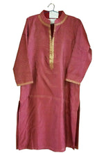 Load image into Gallery viewer, Onion Pink Lurex Cotton Silk Stitched Kurta Size 38 SC730-Anvi Creations-Kurta,Kurti,Top,Tunic