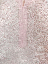 Load image into Gallery viewer, Designer Cotton Baby Pink Chikan Long Kurti Kurta SC912 Size 44-Anvi Creations-Kurta,Kurti,Top,Tunic