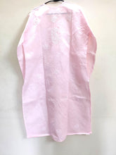 Load image into Gallery viewer, Designer Cotton Baby Pink Chikan Long Kurti Kurta SC912 Size 44-Anvi Creations-Kurta,Kurti,Top,Tunic
