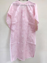 Charger l&#39;image dans la galerie, Designer Cotton Pink Chikan Long Kurti Kurta SC914 Size 38-Anvi Creations-Kurta,Kurti,Top,Tunic