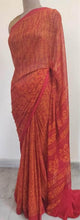 Charger l&#39;image dans la galerie, Rust Red Floral Printed Georgette Saree with Blouse SF08 - Ethnic&#39;s By Anvi Creations