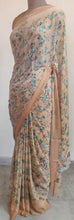 Load image into Gallery viewer, Light Peach Floral Printed Georgette Saree with Blouse SF01 - Ethnic&#39;s By Anvi Creations