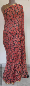 Floral Printed Chiffon Chinon Saree SHV04 - Ethnic's By Anvi Creations