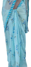 Charger l&#39;image dans la galerie, Organza Blue Floral Border Work Saree SP20-Anvi Creations-Boutique Saree
