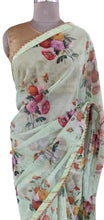 Load image into Gallery viewer, Organza Green Floral Embellished Saree SP21-Anvi Creations-Boutique Saree