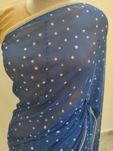 Charger l&#39;image dans la galerie, Designer Georgette Blue Polka Dot Printed Pearl Lacer Saree SP24 - Ethnic&#39;s By Anvi Creations
