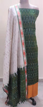 Charger l&#39;image dans la galerie, Pochampally Single Ikkat Green Cotton Dress Material SVIK03 - Ethnic&#39;s By Anvi Creations