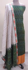 Pochampally Single Ikkat Green Cotton Dress Material SVIK03 - Ethnic's By Anvi Creations