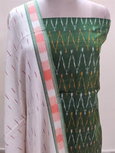 Charger l&#39;image dans la galerie, Pochampally Single Ikkat Green Cotton Dress Material SVIK03 - Ethnic&#39;s By Anvi Creations