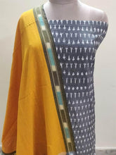 Load image into Gallery viewer, Pochampally Single Ikkat Grey Cotton Dress Material SVIK05 - Ethnic&#39;s By Anvi Creations