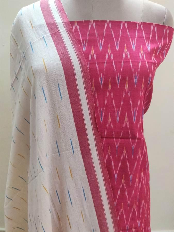 Pochampally Single Ikkat Pink Cotton Dress Material SVIK07 - Ethnic's By Anvi Creations