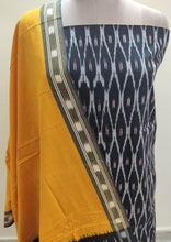Charger l&#39;image dans la galerie, Pochampally Single Ikkat Black Cotton Dress Material SVIK08 - Ethnic&#39;s By Anvi Creations
