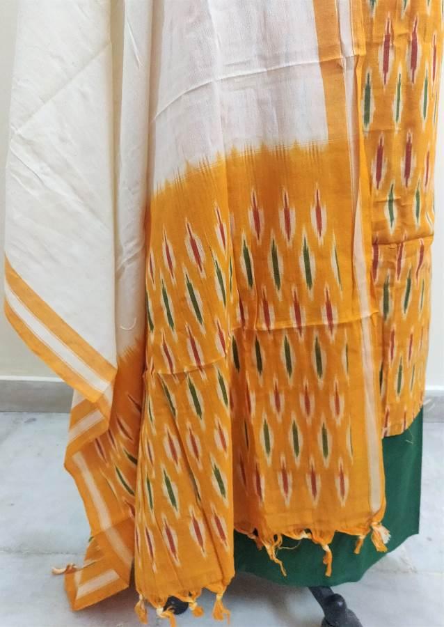 Pochampally Single Ikkat Yellow Cotton Dress Material SVIK11 - Ethnic's By Anvi Creations