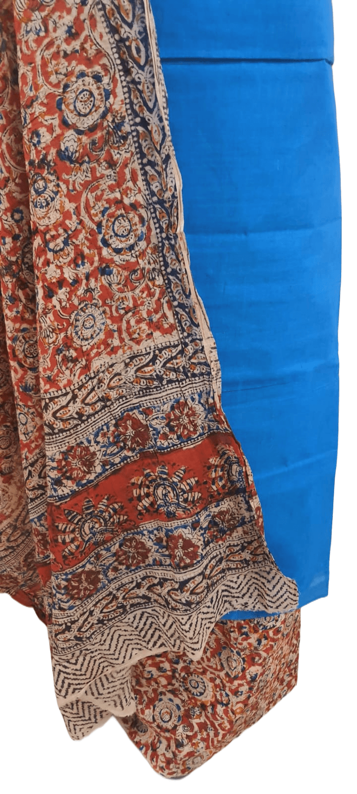 Blue Kalamkari Salwar Kameez Dress Material - Ethnic's By Anvi Creations