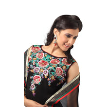 Load image into Gallery viewer, Black Georgette Salwar Kameez Churidar Dress Material SCA2004B-Anvi Creations-Dress Material,SALE