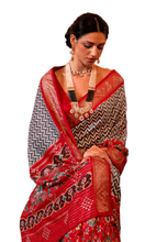 Load image into Gallery viewer, Designer Black Red Patola Silk Saree T1104 - Ethnic&#39;s By Anvi Creations